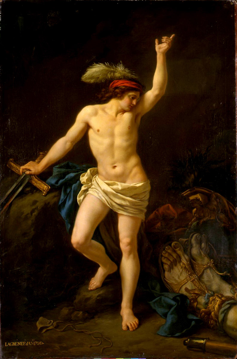 David insultant Goliath après l'avoir vaincu_0